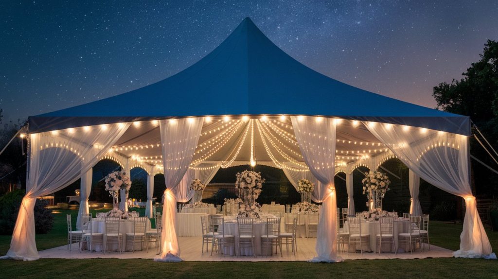 white tents
