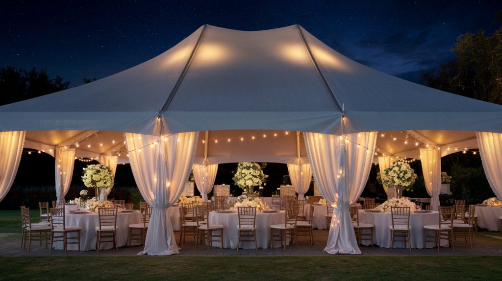 white tents